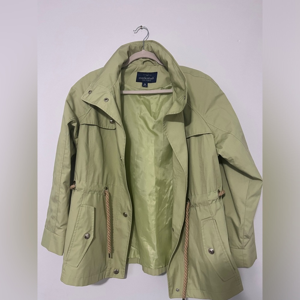 Mackintosh New England Green Light Zip Up Anorak Jacket Removable Hood Sz M